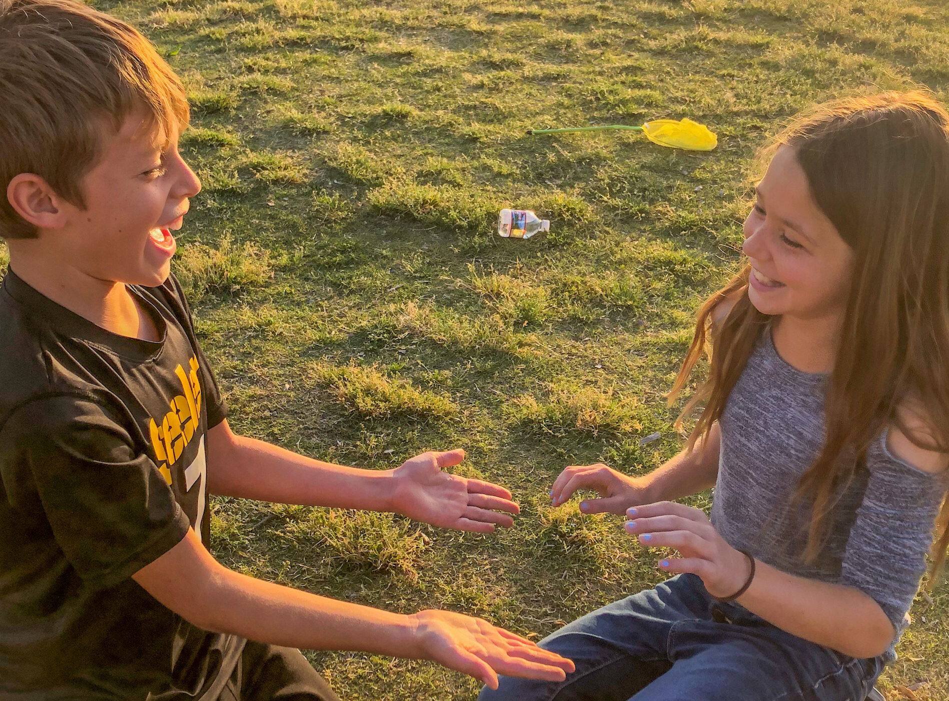 two children playing outside